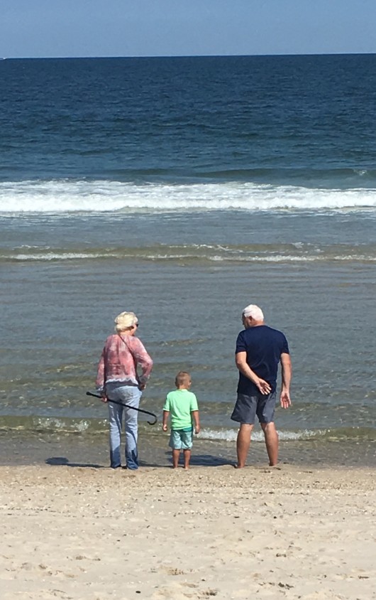 Shell hunting with Poppi and Aunt Sue