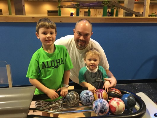 Bowling with Daddy - Didn't quiet have the stamina for 10 frames.