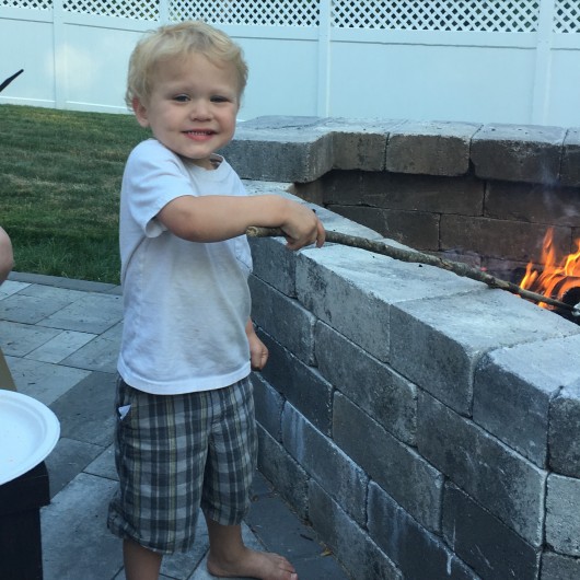 Supervised marshmallow toasting.